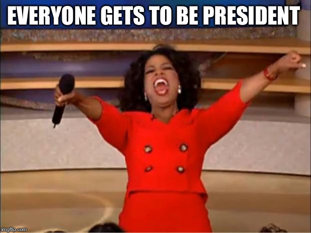 Oprah You Get A | EVERYONE GETS TO BE PRESIDENT | image tagged in memes,oprah you get a | made w/ Imgflip meme maker