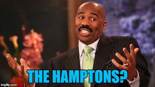 Steve Harvey Meme | THE HAMPTONS? | image tagged in memes,steve harvey | made w/ Imgflip meme maker