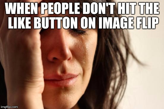 First World Problems | WHEN PEOPLE DON'T HIT THE LIKE BUTTON ON IMAGE FLIP | image tagged in memes,first world problems | made w/ Imgflip meme maker