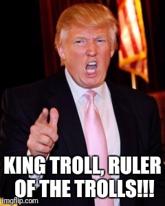 Donald Trump | KING TROLL, RULER OF THE TROLLS!!! | image tagged in donald trump | made w/ Imgflip meme maker