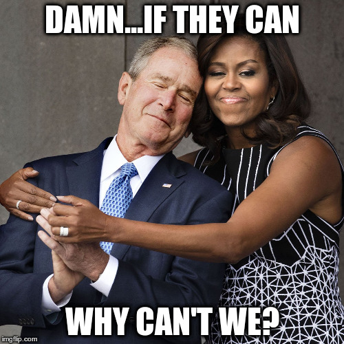 Ebony and Ivory | DAMN...IF THEY CAN; WHY CAN'T WE? | image tagged in bushelle | made w/ Imgflip meme maker