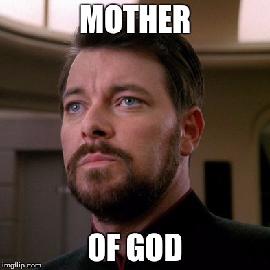 Outstanding Riker | MOTHER OF GOD | image tagged in outstanding riker | made w/ Imgflip meme maker