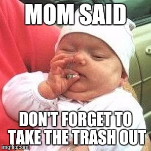 MOM SAID DON'T FORGET TO TAKE THE TRASH OUT | made w/ Imgflip meme maker