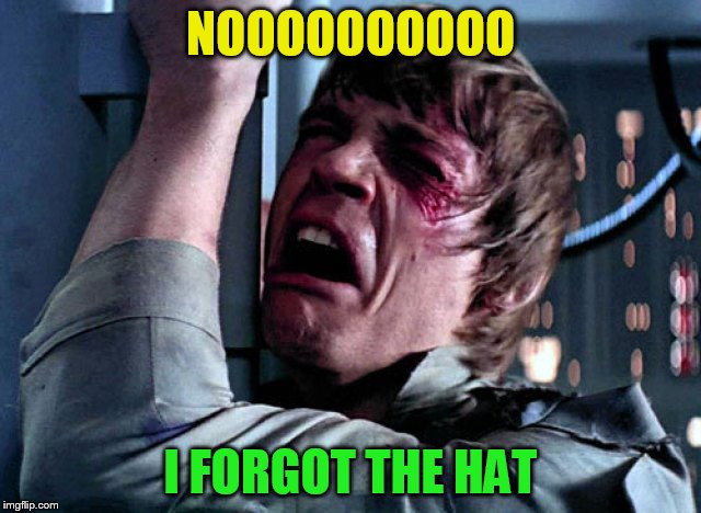 Nooo | NOOOOOOOOOO I FORGOT THE HAT | image tagged in nooo | made w/ Imgflip meme maker