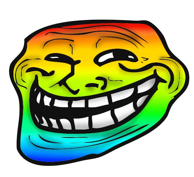 Rainbow Troll Face Blank Meme Template