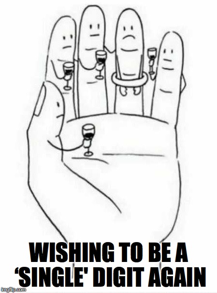 Ringed In | WISHING TO BE A ‘SINGLE' DIGIT AGAIN | image tagged in fingers,married | made w/ Imgflip meme maker