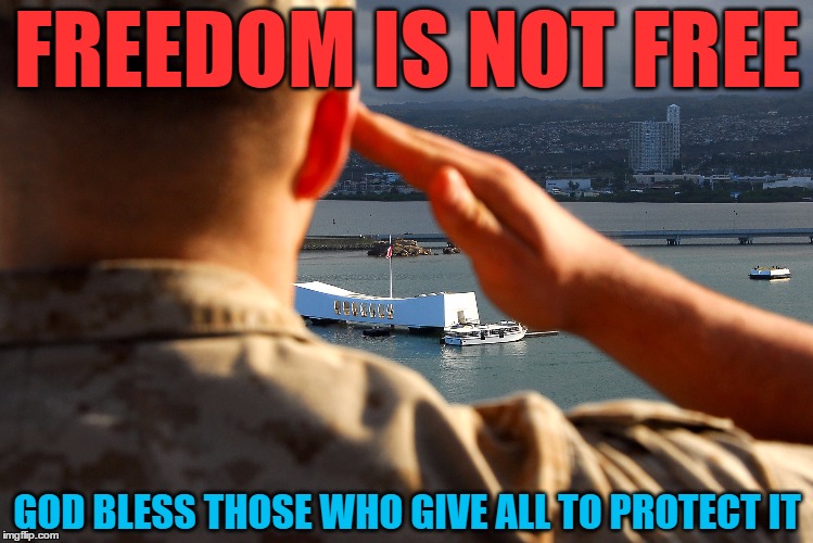 FREEDOM IS NOT FREE GOD BLESS THOSE WHO GIVE ALL TO PROTECT IT | made w/ Imgflip meme maker