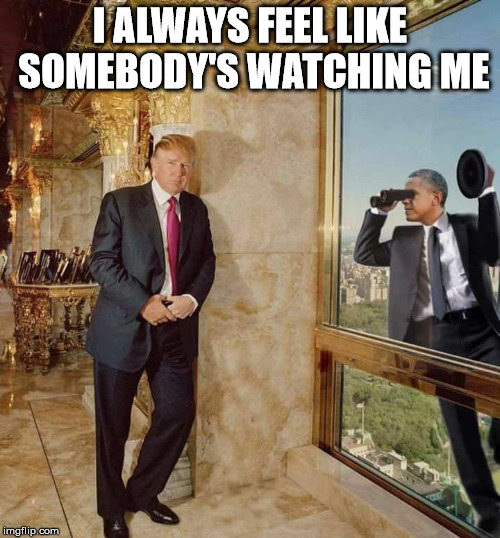 I ALWAYS FEEL LIKE SOMEBODY'S WATCHING ME | image tagged in donald trump | made w/ Imgflip meme maker