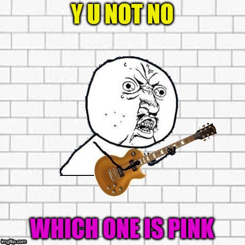 Y U No Pink Floyd | Y U NOT NO WHICH ONE IS PINK | image tagged in y u no pink floyd | made w/ Imgflip meme maker