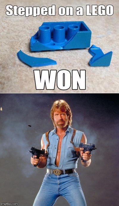I fell on a lego with my knee, my knee was bleeding like crazy | image tagged in chuck norris,stepped on a lego,won | made w/ Imgflip meme maker
