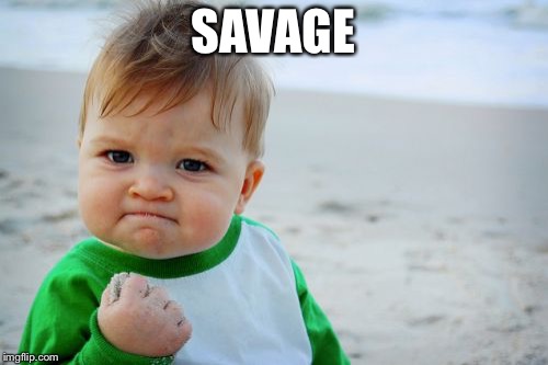 Success Kid Original | SAVAGE | image tagged in memes,success kid original | made w/ Imgflip meme maker