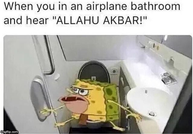 Caveman Spongebob Airplane | image tagged in caveman spongebob,airplane,allahu akbar | made w/ Imgflip meme maker