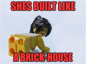 Oh Yeah... Lego Week! | SHES BUILT LIKE; A BRICK-HOUSE | image tagged in lego,nice body | made w/ Imgflip meme maker
