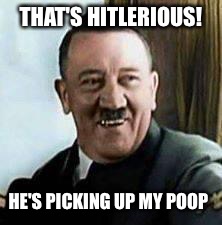 THAT'S HITLERIOUS! HE'S PICKING UP MY POOP | made w/ Imgflip meme maker