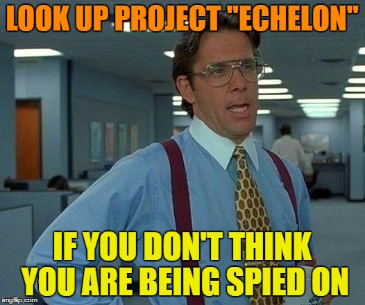 That Would Be Great | LOOK UP PROJECT "ECHELON"; IF YOU DON'T THINK YOU ARE BEING SPIED ON | image tagged in memes,that would be great,spying,wiretapping,nsa | made w/ Imgflip meme maker
