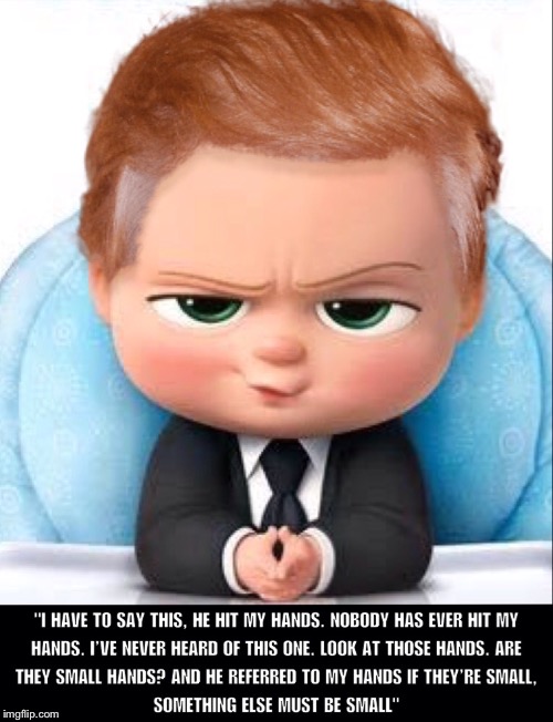 Baby Trump | image tagged in baby boss,small hands | made w/ Imgflip meme maker