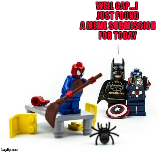 Batman was afraid of bats too!!!  Lego Week ... A JuicyDeath1025 Event | WELL CAP...I JUST FOUND A MEME SUBMISSION FOR TODAY | image tagged in lego spiderman scared,memes,legos,lego week,funny,spiderman | made w/ Imgflip meme maker