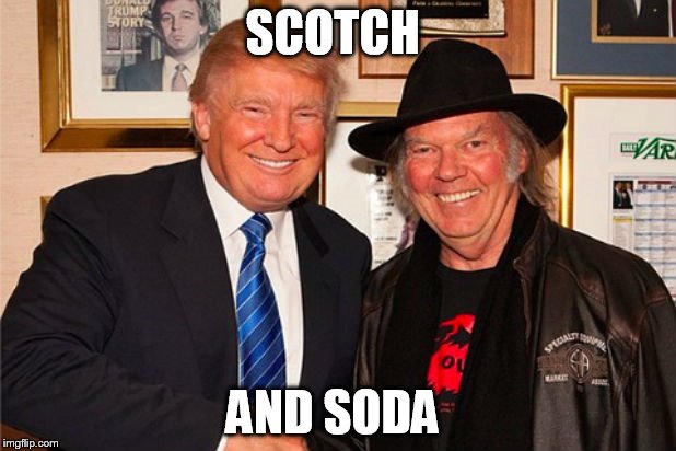 NOT SO ROCKIN IN THE FREE WORLD  | SCOTCH; AND SODA | image tagged in experience trumps age,donald trump,rock and roll,rock music | made w/ Imgflip meme maker