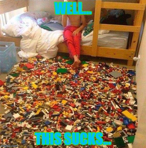 Lego Obstacle | WELL... THIS SUCKS... | image tagged in lego obstacle | made w/ Imgflip meme maker