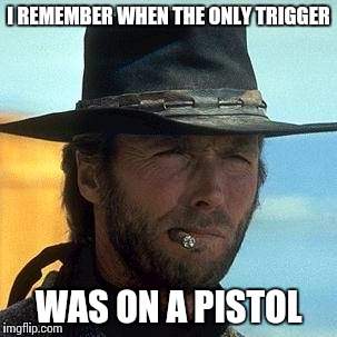 Trigger warning! | I REMEMBER WHEN THE ONLY TRIGGER; WAS ON A PISTOL | image tagged in memes,liberals | made w/ Imgflip meme maker