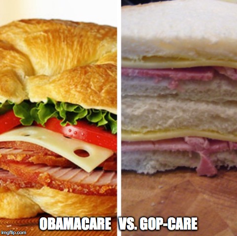 ObamaCare vs. TrumpCare | OBAMACARE   VS. GOP-CARE | image tagged in obamacare,trump,aca | made w/ Imgflip meme maker
