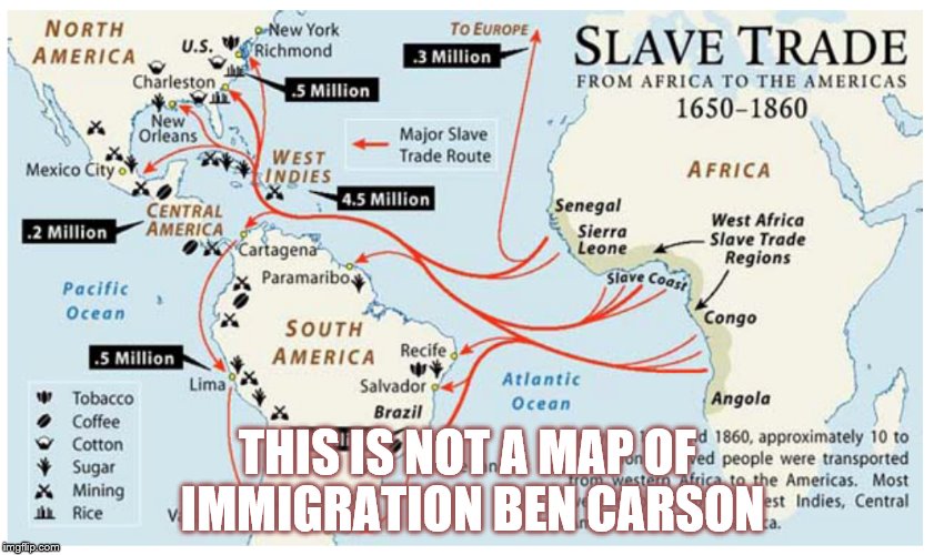 Bit of History | THIS IS NOT A MAP OF IMMIGRATION BEN CARSON | image tagged in politics,ben carson america | made w/ Imgflip meme maker