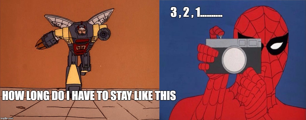 3 , 2 , 1.......... HOW LONG DO I HAVE TO STAY LIKE THIS | image tagged in spiderman,photography | made w/ Imgflip meme maker