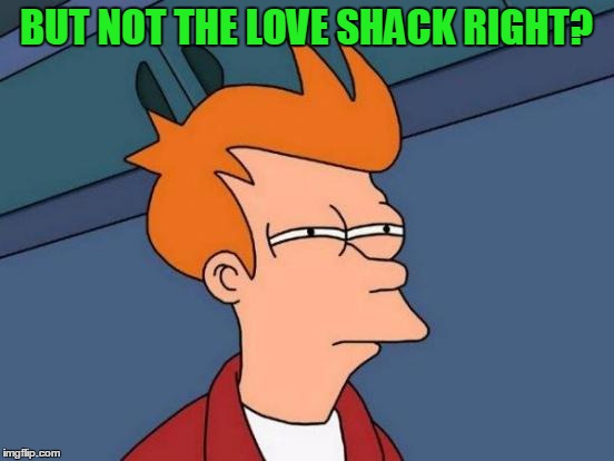 Futurama Fry Meme | BUT NOT THE LOVE SHACK RIGHT? | image tagged in memes,futurama fry | made w/ Imgflip meme maker
