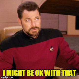 Riker Skeptical | I MIGHT BE OK WITH THAT | image tagged in riker skeptical | made w/ Imgflip meme maker