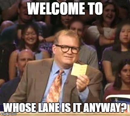 Drew Carey | WELCOME TO; WHOSE LANE IS IT ANYWAY? | image tagged in drew carey | made w/ Imgflip meme maker