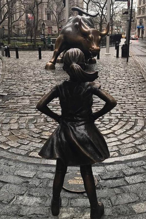 Wall Street Girl Statue Women's Day Blank Meme Template