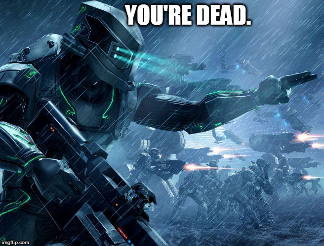 Inaren Commander | YOU'RE DEAD. | image tagged in inaren commander | made w/ Imgflip meme maker