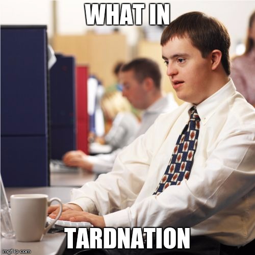 Down Syndrome Meme | WHAT IN; TARDNATION | image tagged in memes,down syndrome | made w/ Imgflip meme maker