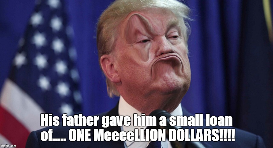 Dr.Trump | His father gave him a small loan of..... ONE MeeeeLLION DOLLARS!!!! | image tagged in donald trump | made w/ Imgflip meme maker