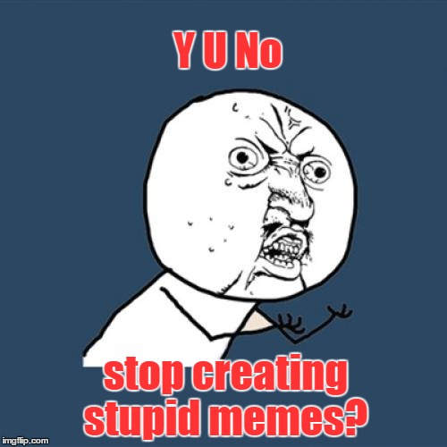 Y U No | Y U No; stop creating stupid memes? | image tagged in memes,y u no | made w/ Imgflip meme maker
