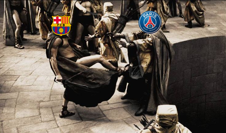 Barcelona vs PSG Blank Meme Template