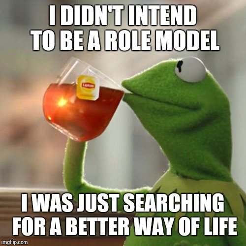 But That's None Of My Business Meme | I DIDN'T INTEND TO BE A ROLE MODEL; I WAS JUST SEARCHING FOR A BETTER WAY OF LIFE | image tagged in memes,but thats none of my business,kermit the frog | made w/ Imgflip meme maker