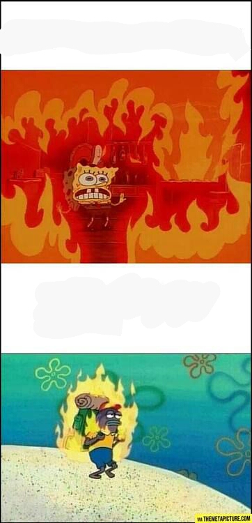 Spongebob fire Blank Meme Template
