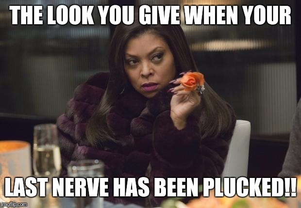 Cookie don't play | THE LOOK YOU GIVE WHEN YOUR; LAST NERVE HAS BEEN PLUCKED!! | image tagged in cookie don't play | made w/ Imgflip meme maker