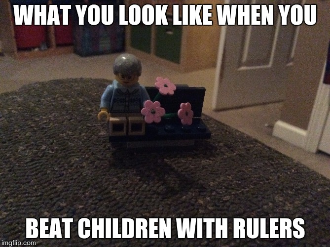 WHAT YOU LOOK LIKE WHEN YOU; BEAT CHILDREN WITH RULERS | image tagged in ednakruller | made w/ Imgflip meme maker