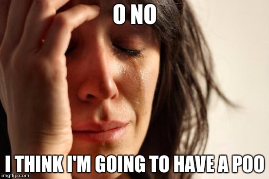First World Problems Meme | O NO; I THINK I'M GOING TO HAVE A POO | image tagged in memes,first world problems | made w/ Imgflip meme maker
