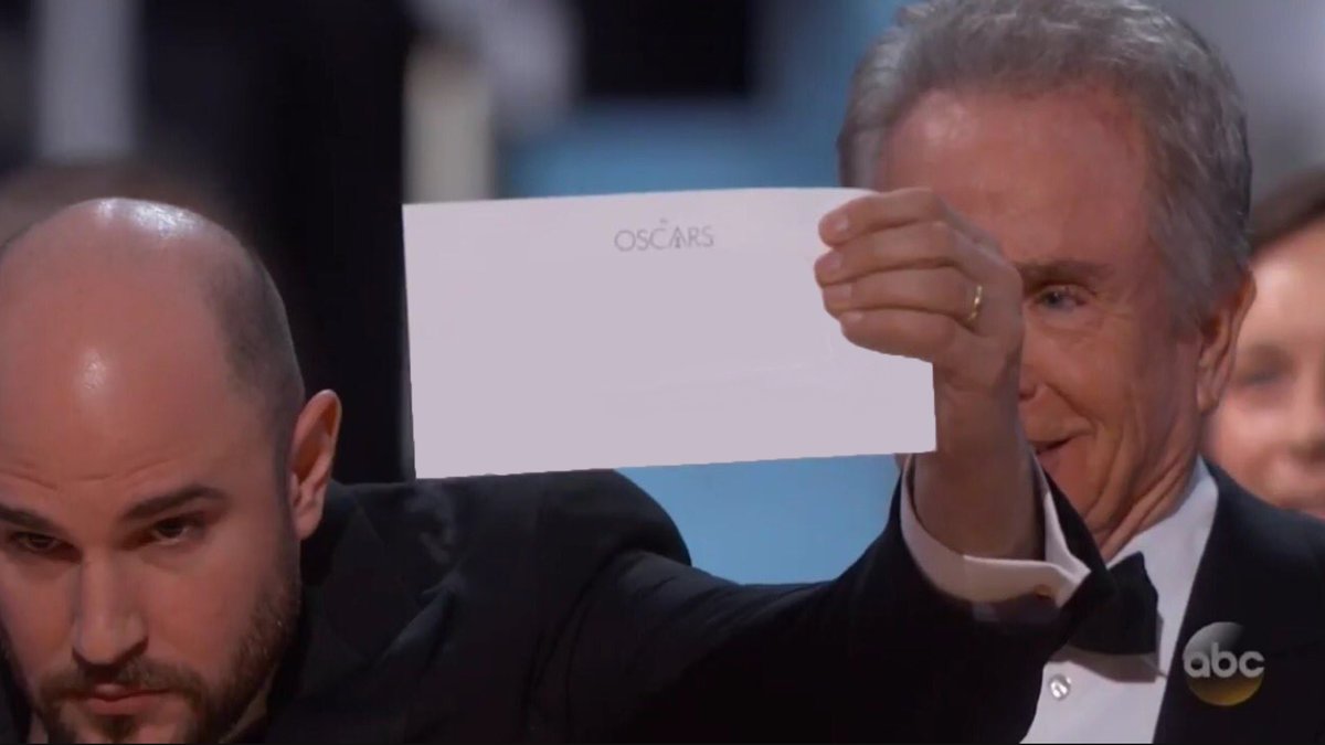 High Quality Oscars award mistake Blank Meme Template