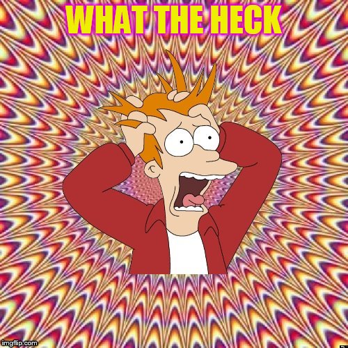 WHAT THE HECK | image tagged in freaked out fry | made w/ Imgflip meme maker