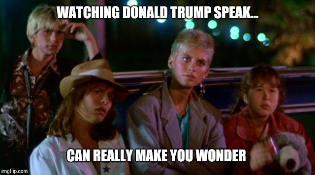 Billie Wonder | WATCHING DONALD TRUMP SPEAK... CAN REALLY MAKE YOU WONDER | image tagged in donald trump,funny,memes,classic,the office face,confusion | made w/ Imgflip meme maker