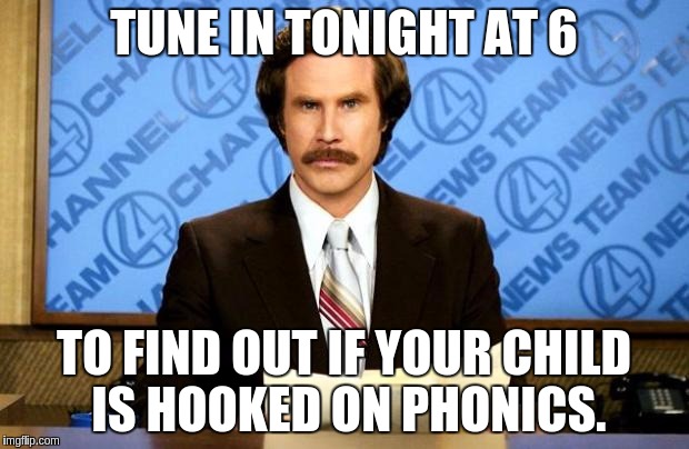 It's like they named it without thinking someone would troll the name. | TUNE IN TONIGHT AT 6; TO FIND OUT IF YOUR CHILD IS HOOKED ON PHONICS. | image tagged in breaking news,funny memes,raydog,socrates,invicta103 | made w/ Imgflip meme maker