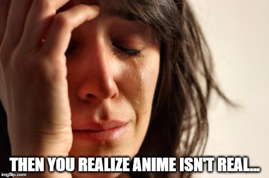First World Problems | THEN YOU REALIZE ANIME ISN'T REAL... | image tagged in memes,first world problems,anime meme | made w/ Imgflip meme maker