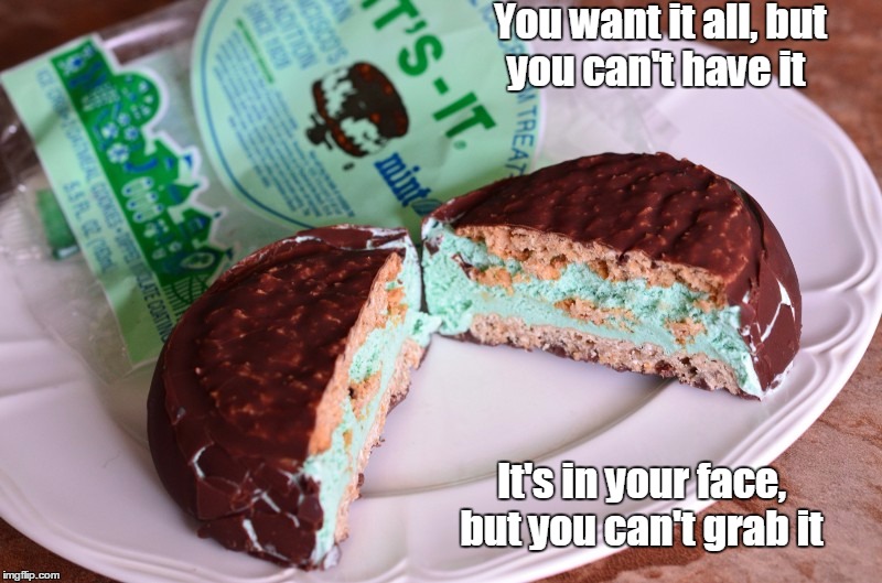 Epic!  | You want it all, but you can't have it; It's in your face, but you can't grab it | image tagged in humor,music,rock,ice cream,lyrics | made w/ Imgflip meme maker