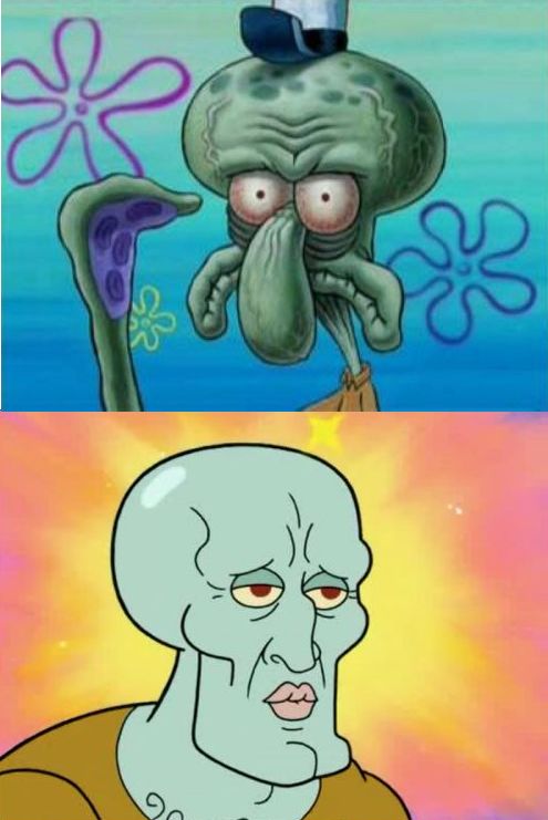 High Quality Squidward Reversed Blank Meme Template