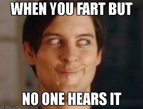 Spiderman Peter Parker | WHEN YOU FART BUT; NO ONE HEARS IT | image tagged in memes,spiderman peter parker | made w/ Imgflip meme maker