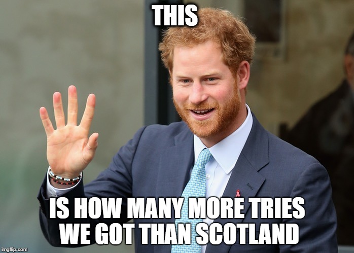 THIS; IS HOW MANY MORE TRIES WE GOT THAN SCOTLAND | image tagged in prince | made w/ Imgflip meme maker